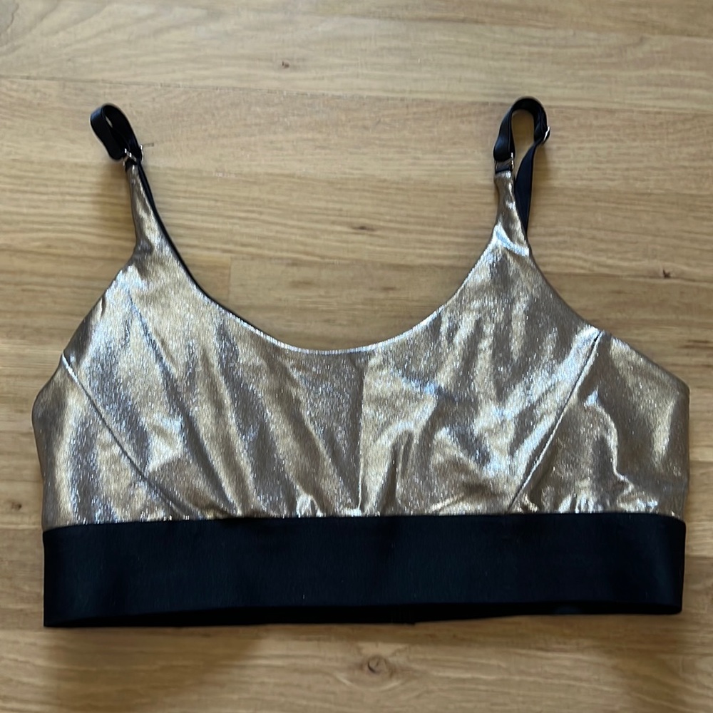 Heroine sport bra top platinum metallic size XL